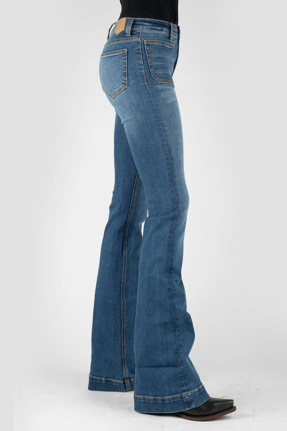 Festival Outfit Affordable Sunny Vibes Day Ready Tin Haul Womens Blue Cotton Blend Libby Fit Square Pocket Jeans