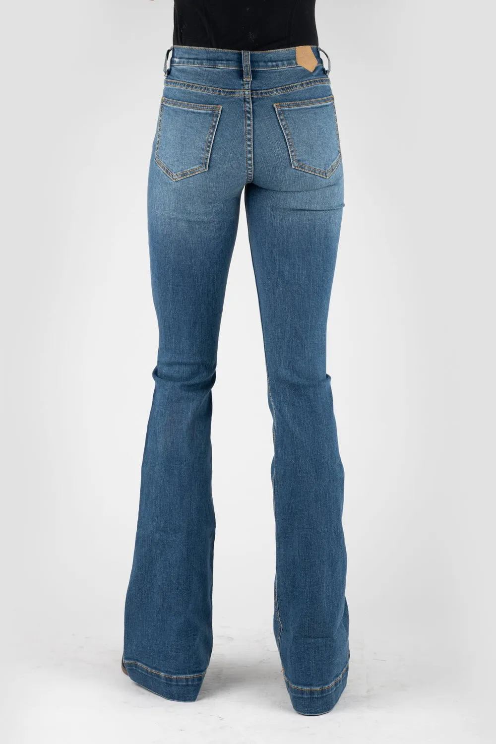 Tin Haul Womens Blue Cotton Blend Libby Fit Square Pocket Jeans Comfortable Outfit Modern Minimalist Stretch