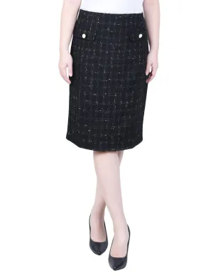 Slim Double Knit Skirt Satin Finish Casual and Stylish Must-have Slim Double Knit Skirt