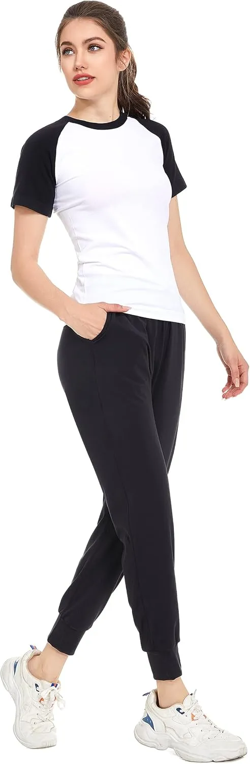 Slim Fit Workout Shirts for Women,Dry-Fit Moisture Wicking Athletic Tops Breathable & Soft Activewear T-Shirt