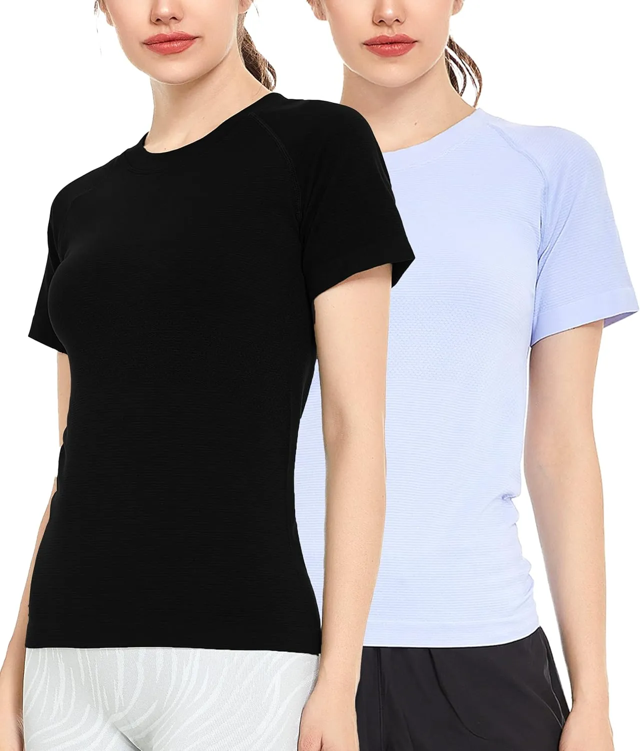 Slim Fit Workout Shirts for Women,Dry-Fit Moisture Wicking Athletic Tops Breathable & Soft Activewear T-Shirt