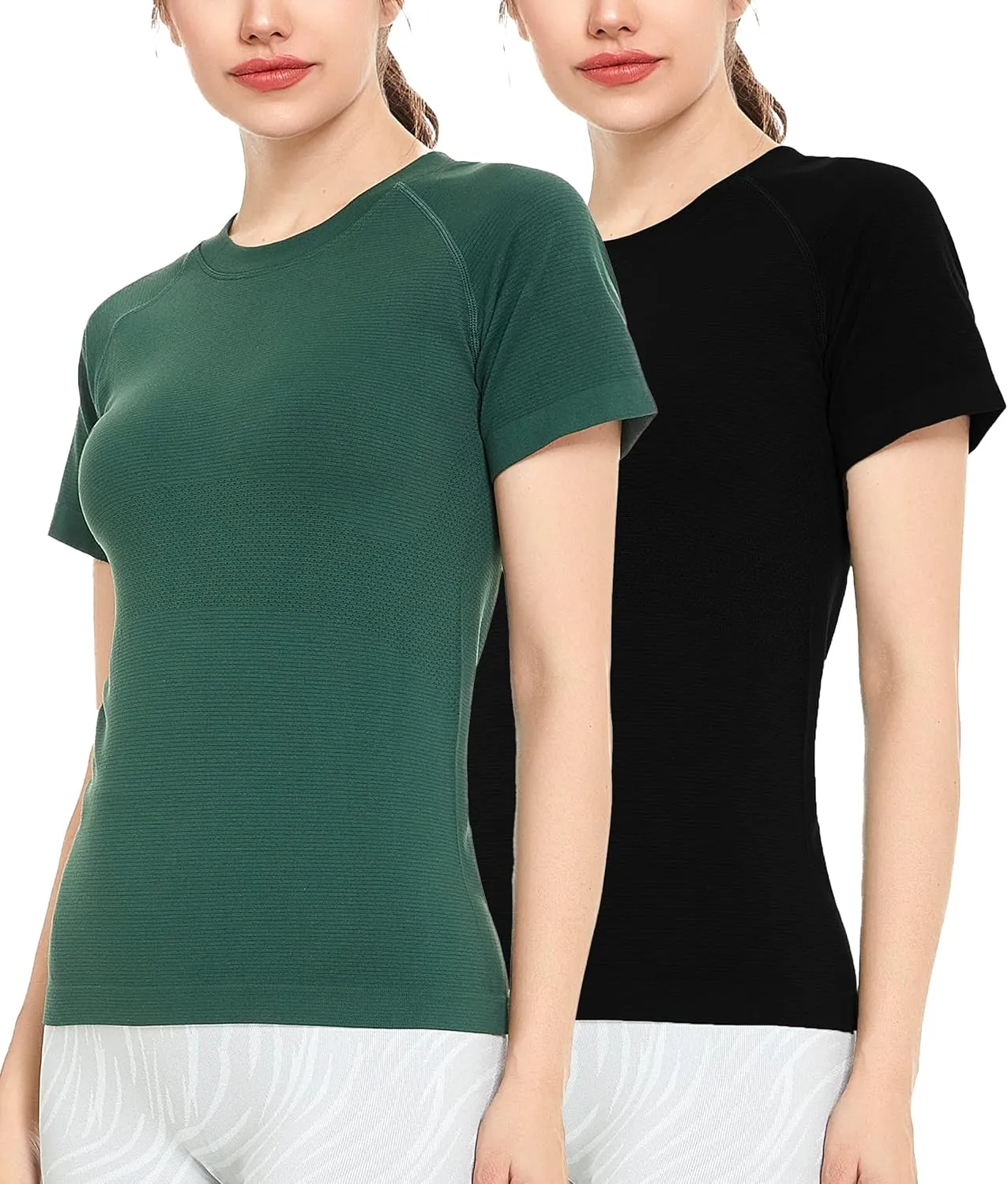 Slim Fit Workout Shirts for Women,Dry-Fit Moisture Wicking Athletic Tops Breathable & Soft Activewear T-Shirt