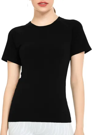 Slim Fit Workout Shirts for Women,Dry-Fit Moisture Wicking Athletic Tops Breathable & Soft Activewear T-Shirt