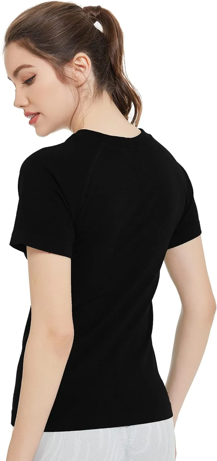 Slim Fit Workout Shirts for Women,Dry-Fit Moisture Wicking Athletic Tops Breathable & Soft Activewear T-Shirt