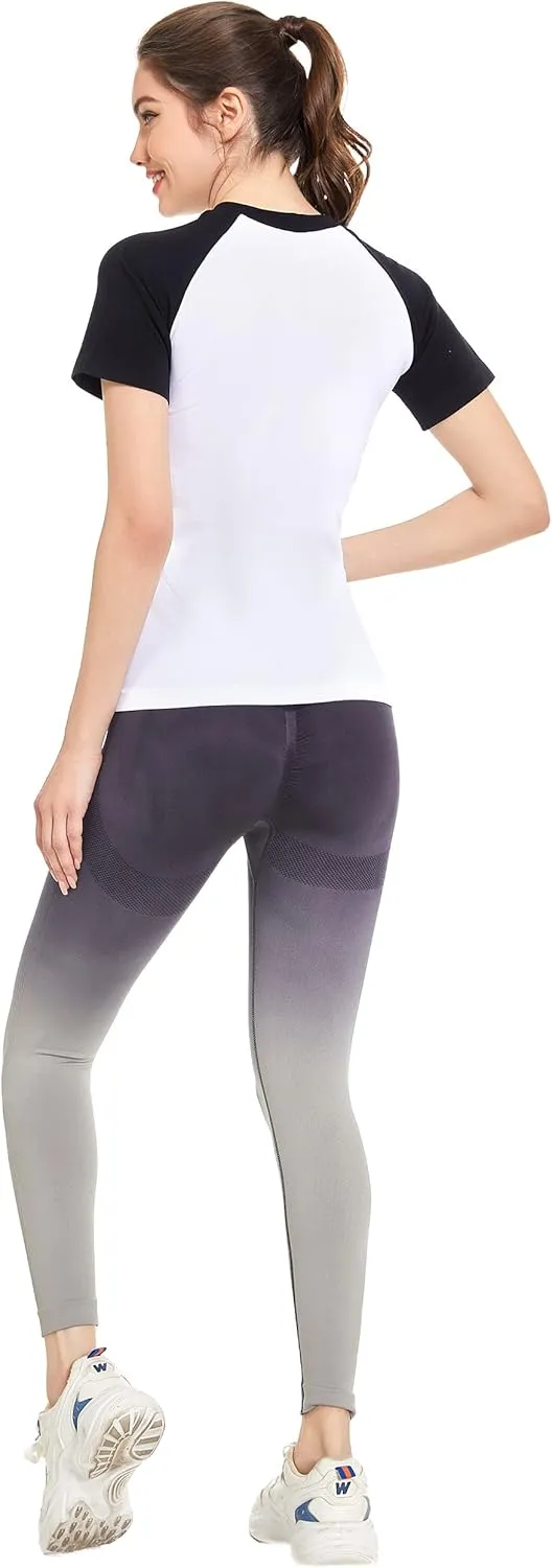 Slim Fit Workout Shirts for Women,Dry-Fit Moisture Wicking Athletic Tops Breathable & Soft Activewear T-Shirt