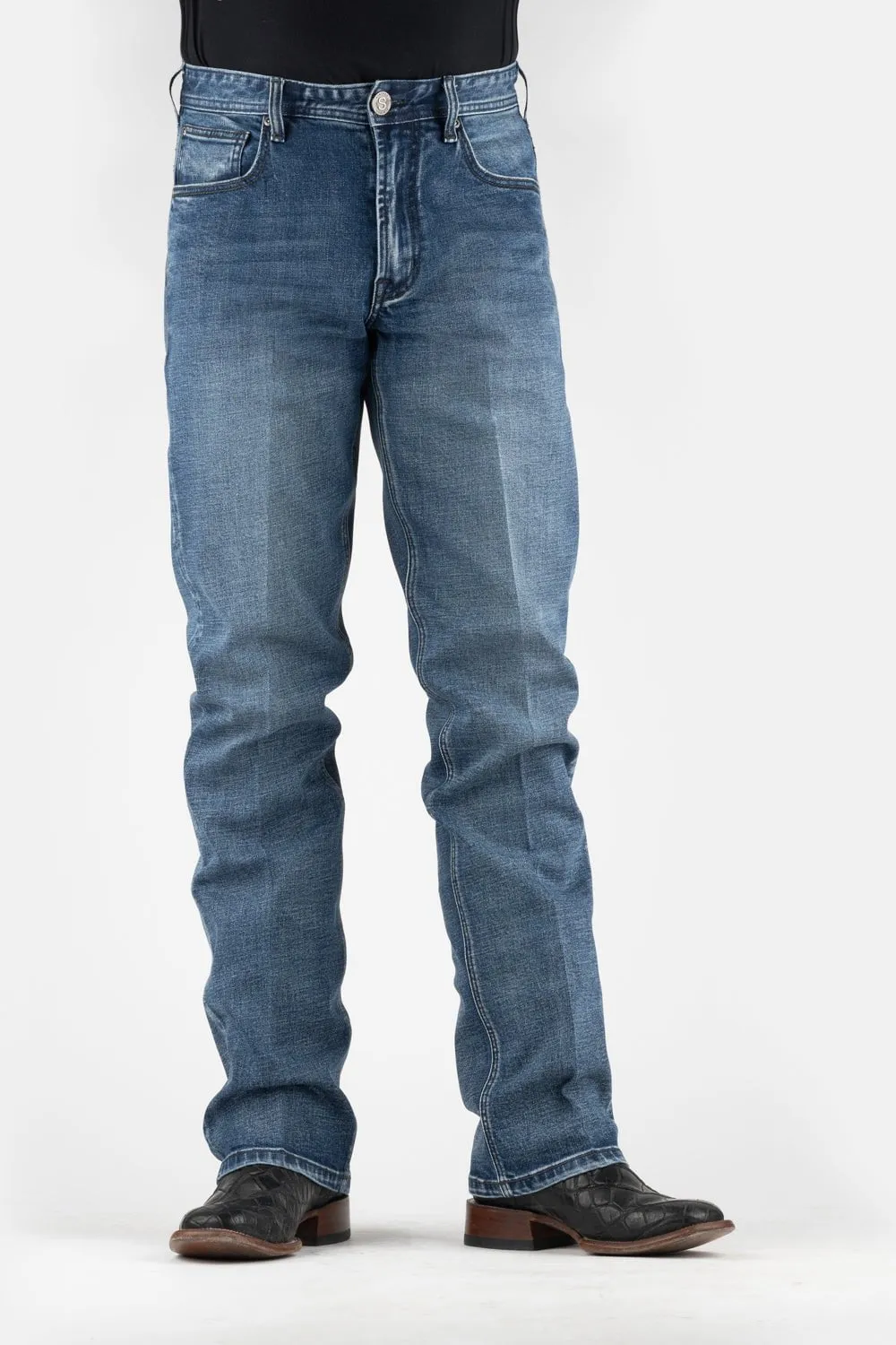 Stetson Mens Blue Cotton Blend 1211 Straight 2 Tone Jeans Stylish Vibes Modern Weekend Style