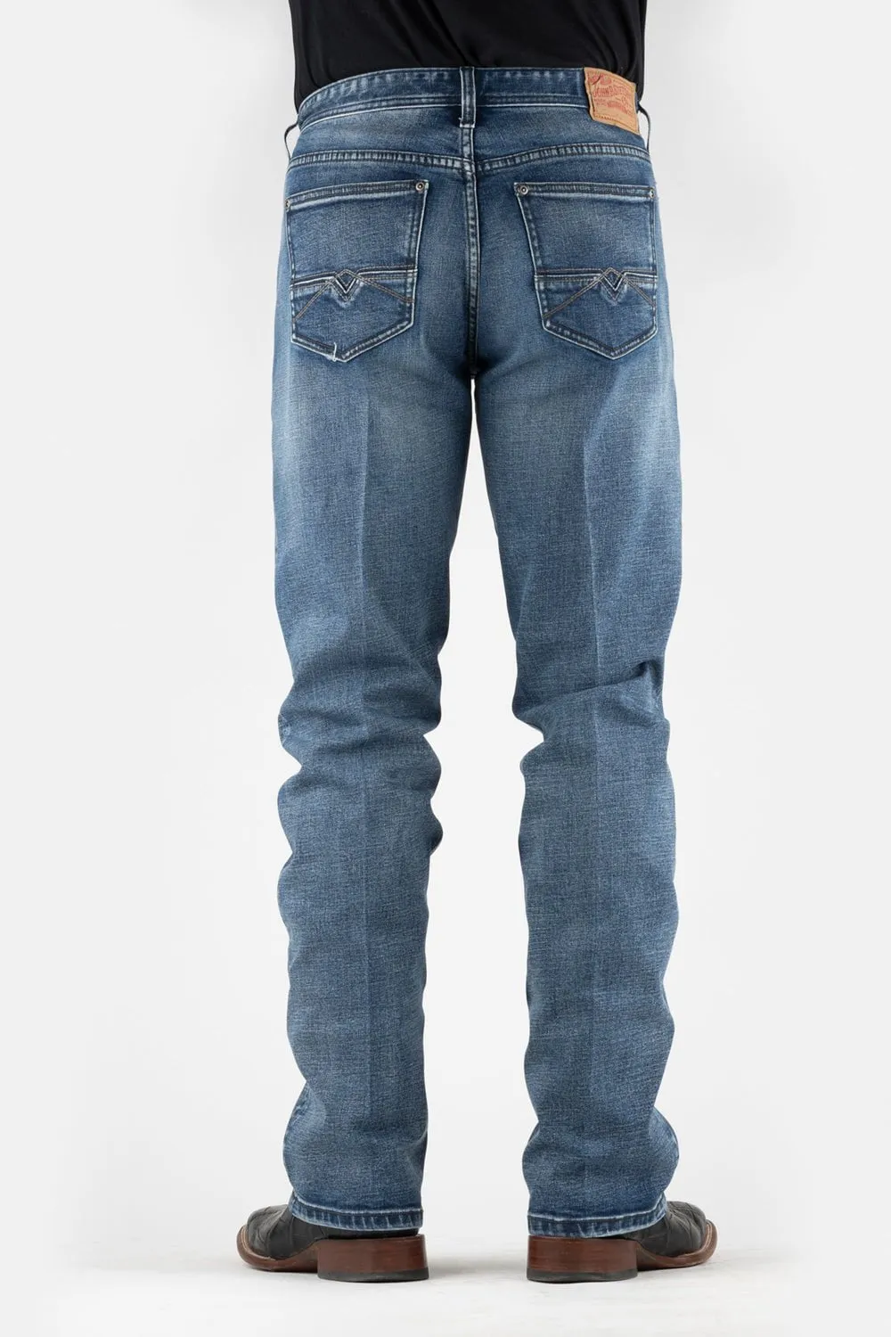Stetson Mens Blue Cotton Blend 1211 Straight 2 Tone Jeans Breathable Minimalist