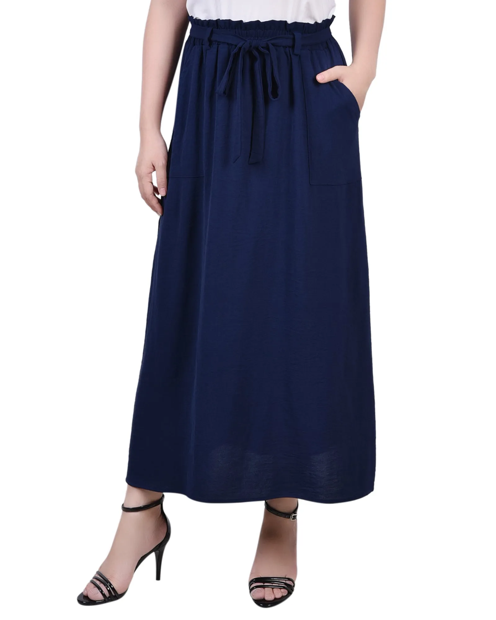 Ankle Length Belted A-Line Skirt Heart Glow countryside