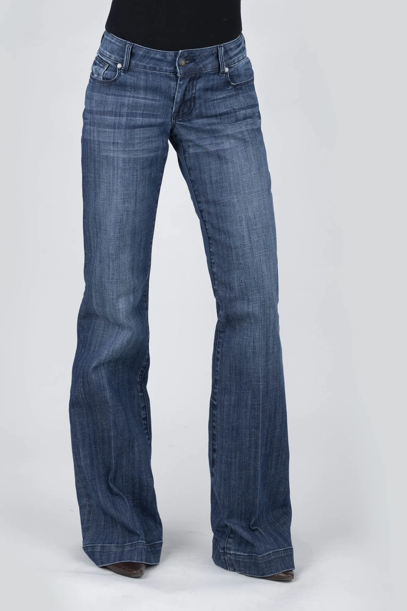 Daily Fit Stetson Womens Blue Cotton Blend S Embroidered 214 Trouser Jeans