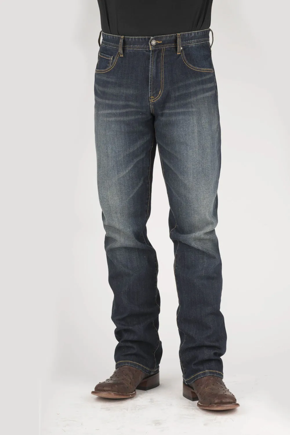Outdoor Enthusiast Premium Home Comfort Stetson Mens 1210 Straight X Blue Cotton Blend Jeans