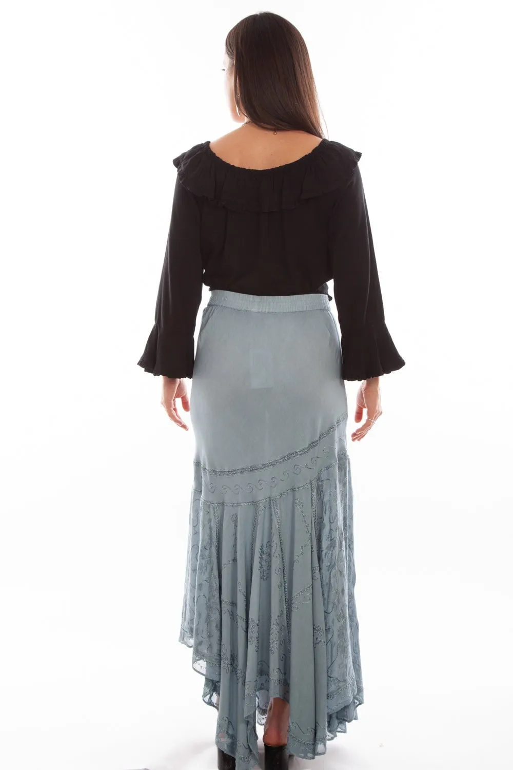 Non Irritating Inner Lining Scully Womens Ash Grey 100% Rayon Elastic Waist Skirt
