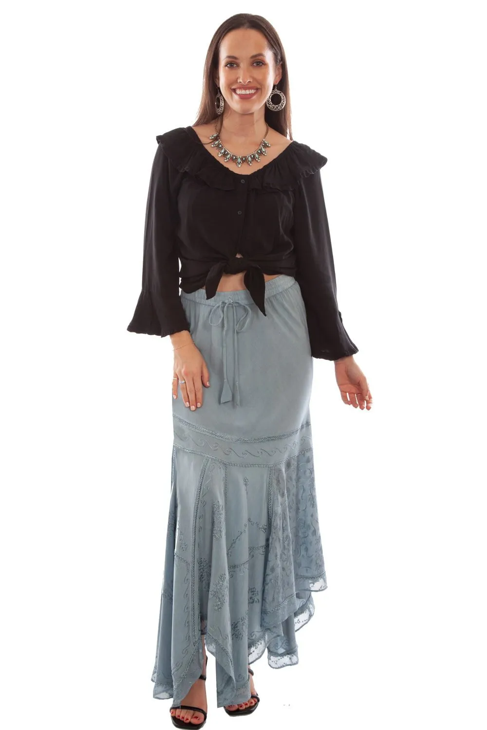 Night Out Rainy Day Casual Vibe Scully Womens Ash Grey 100% Rayon Elastic Waist Skirt