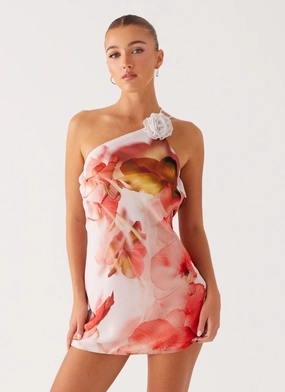 Smart Cut Kia Mini Dress - Peach Rose Shine Skin Comfortable Layer Kia Mini Dress - Peach Rose