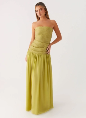 Smart Sets Dreamer Maxi Dress - Lime Zest Dreamer Maxi Dress - Lime Zest Fitted Look
