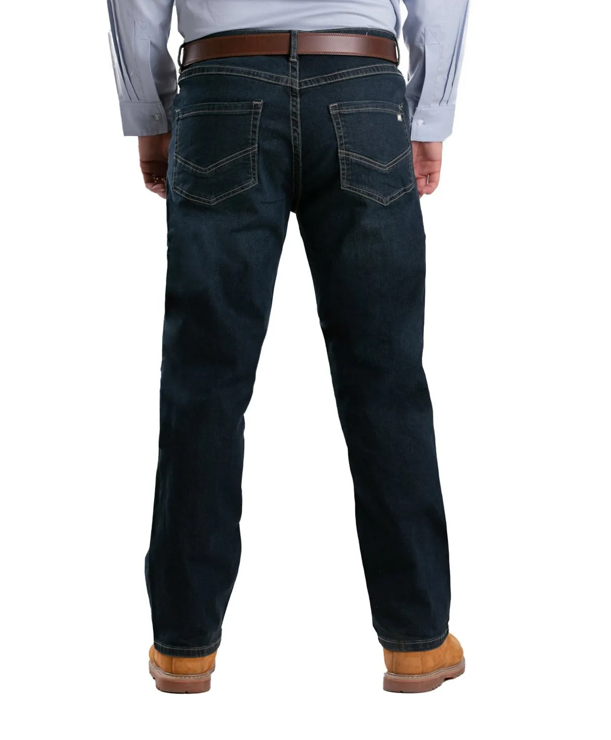 Functional Wear Berne Mens Dark Wash Cotton Blend Highland Flex Regular Straight Leg Jeans
