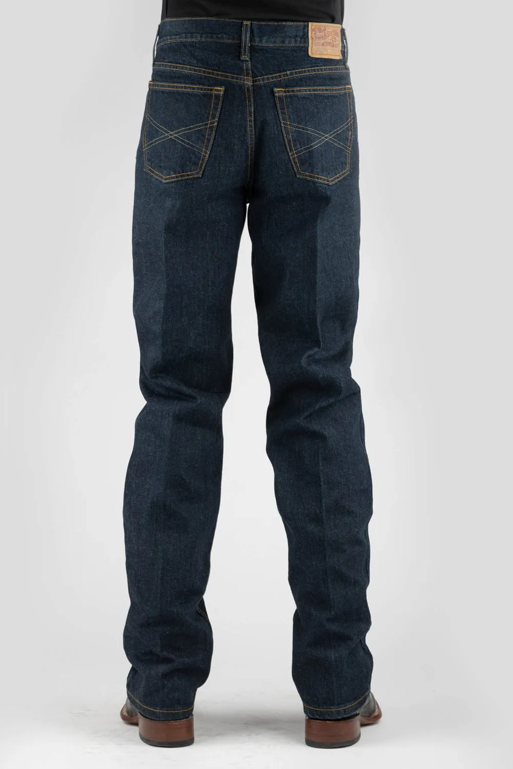 standard fit Youth Style Road Trip Outdoor Enthusiast Stetson Mens Dark Wash 100% Cotton X Embroidered Jeans