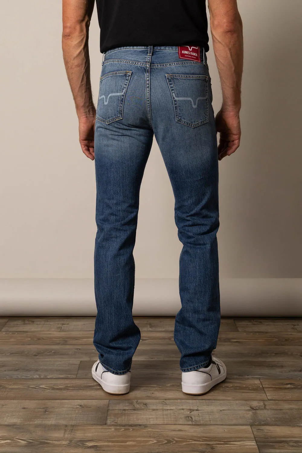 Stay Comfortable elastic waistband Kimes Ranch Mens Luke Mid Wash 100% Cotton Jeans