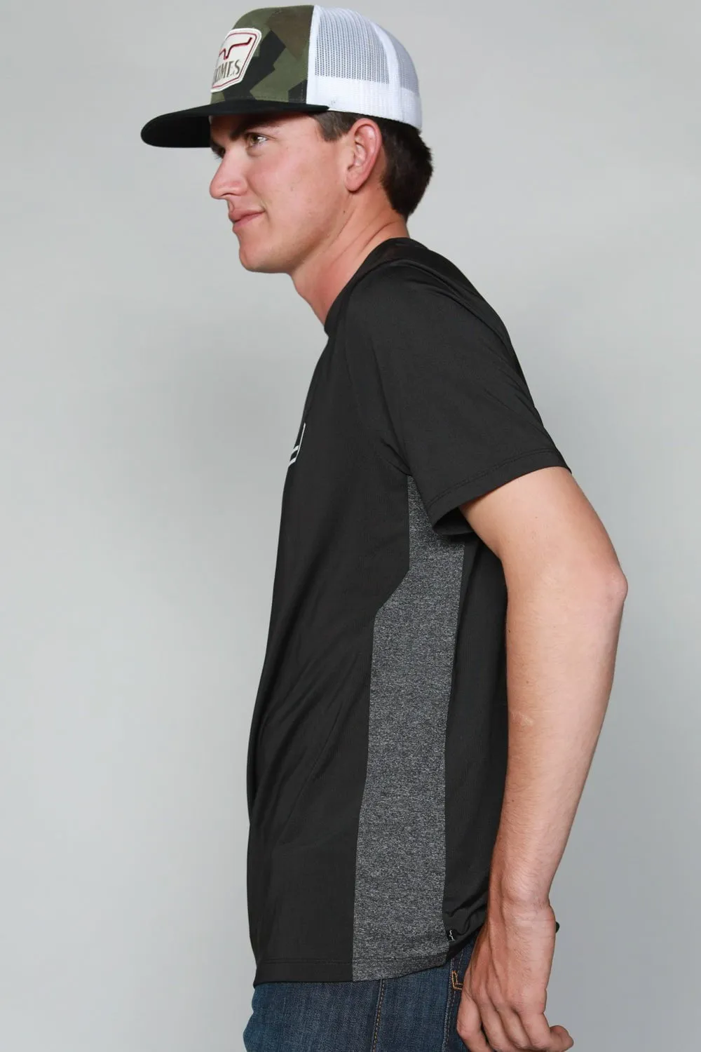 Kimes Ranch Mens Phase 2 Tech Tee Black Polyester Blend S/S T-Shirt Military Inspired Unisex wear