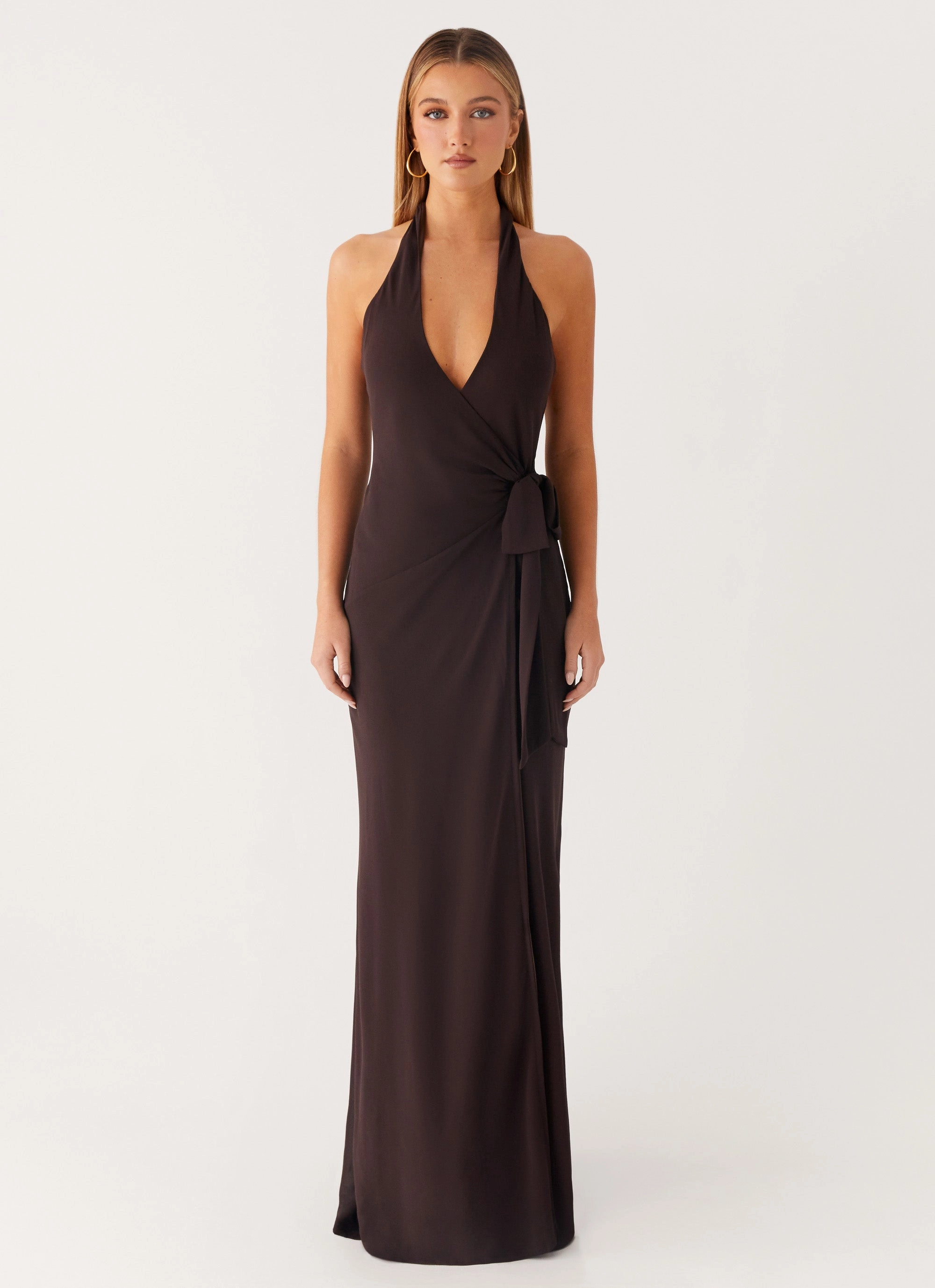 So Chic Maxi Dress - Cool Chocolate Sequin-Detail