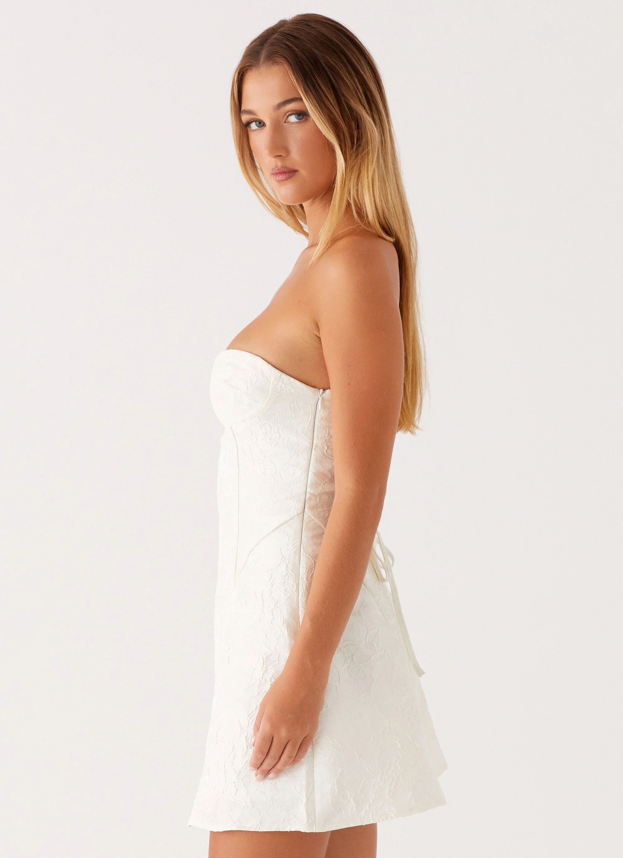 So Stylish Mini Dress - White Simple Chic Light material