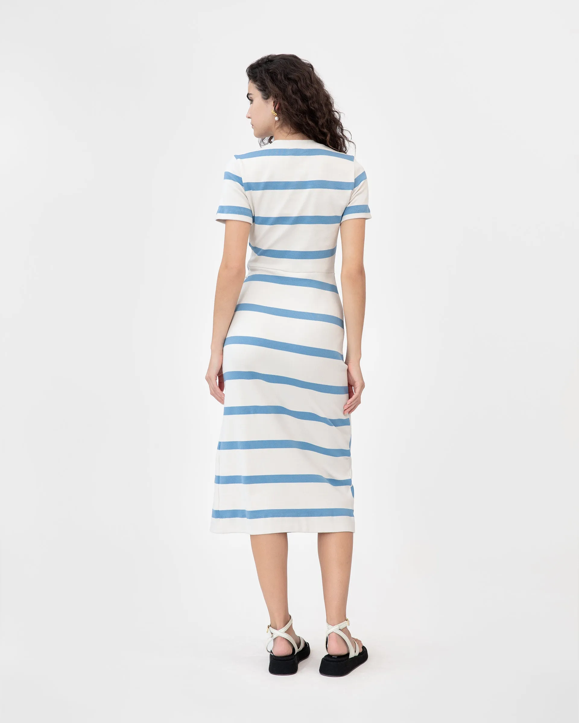 Body Ease Party Safe Short Sleeve Striped Cody Dress
