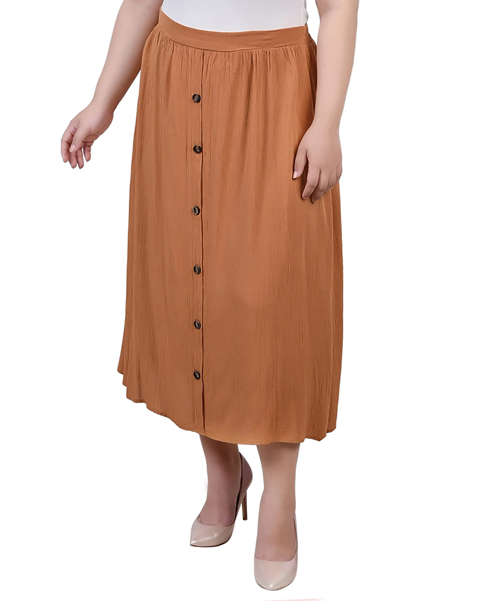 PlushLining High Cut Plus Size Knee Length A Line Skirt