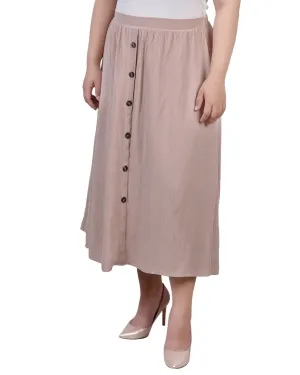 Soft Feel Plus Size Knee Length A Line Skirt Plus Size Knee Length A Line Skirt Delicate Edge