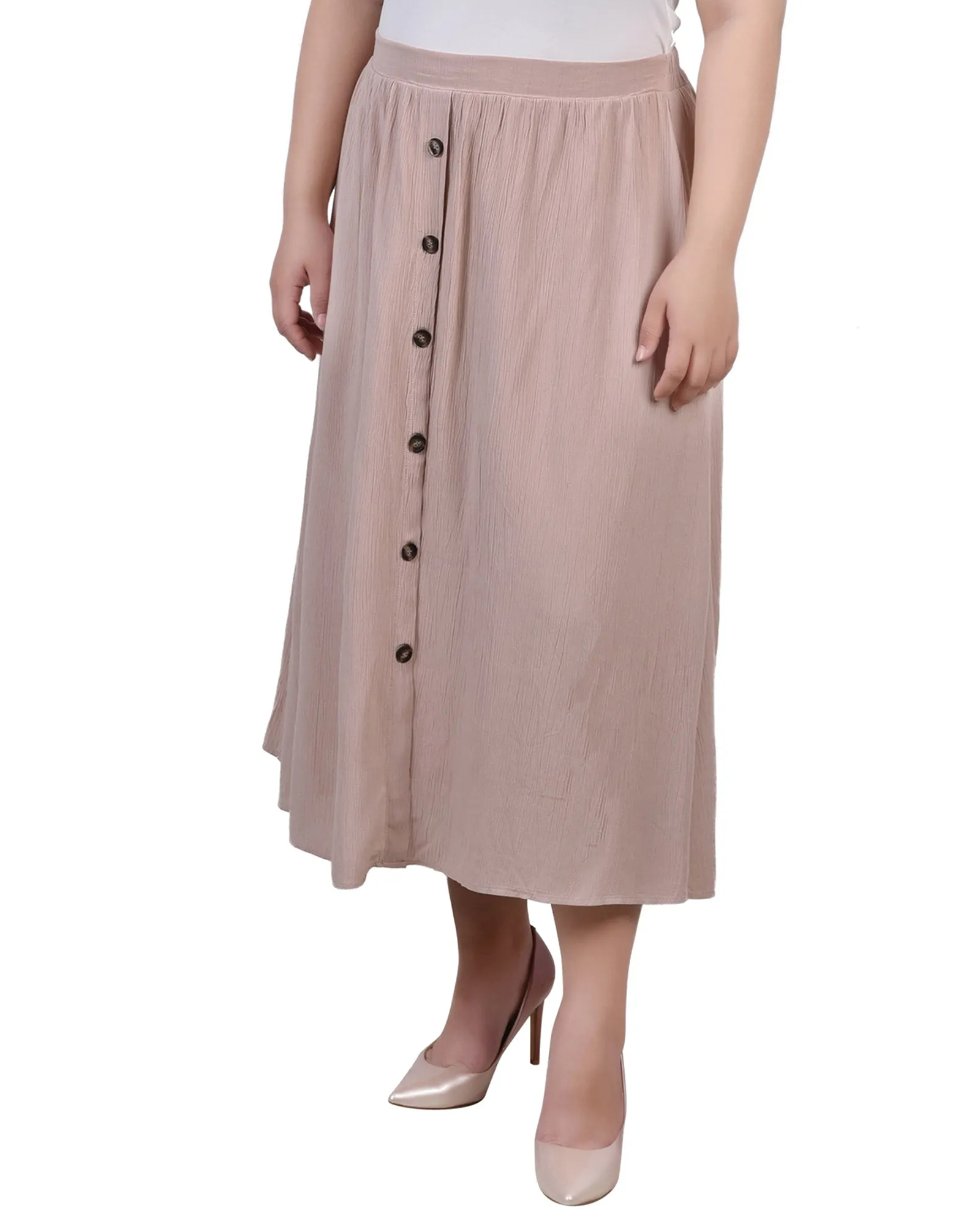 wrap waist Casual Motion Plus Size Knee Length A Line Skirt
