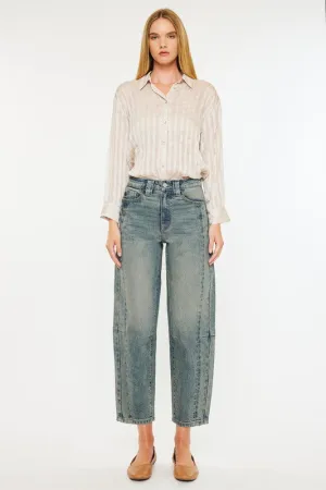 Soft Layer OPHELIAH HIGH RISE SLIM BARREL FIT JEANS OPHELIAH HIGH RISE SLIM BARREL FIT JEANS Party Look Sunny Vibes Couple Look
