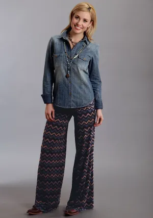 Soft Layer Stetson Womens Chevron Print Brown Rayon/Spandex Trousers Stetson Womens Chevron Print Brown Rayon/Spandex Trousers Daily Fit Weekend Style Stretch Bold Look