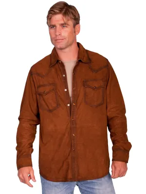 Soft Material Scully Leather Mens Western L/S Suede Shirt Snap Front Brown Scully Leather Mens Western L/S Suede Shirt Snap Front Brown Vintage Style Seasonal Comfort
