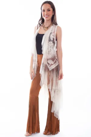 Soft Profile Scully Womens Embroidered Tulle Silver Snake Cotton Blend Duster Sweater Scully Womens Embroidered Tulle Silver Snake Cotton Blend Duster Sweater Sandblasted Details Lifestyle Piece