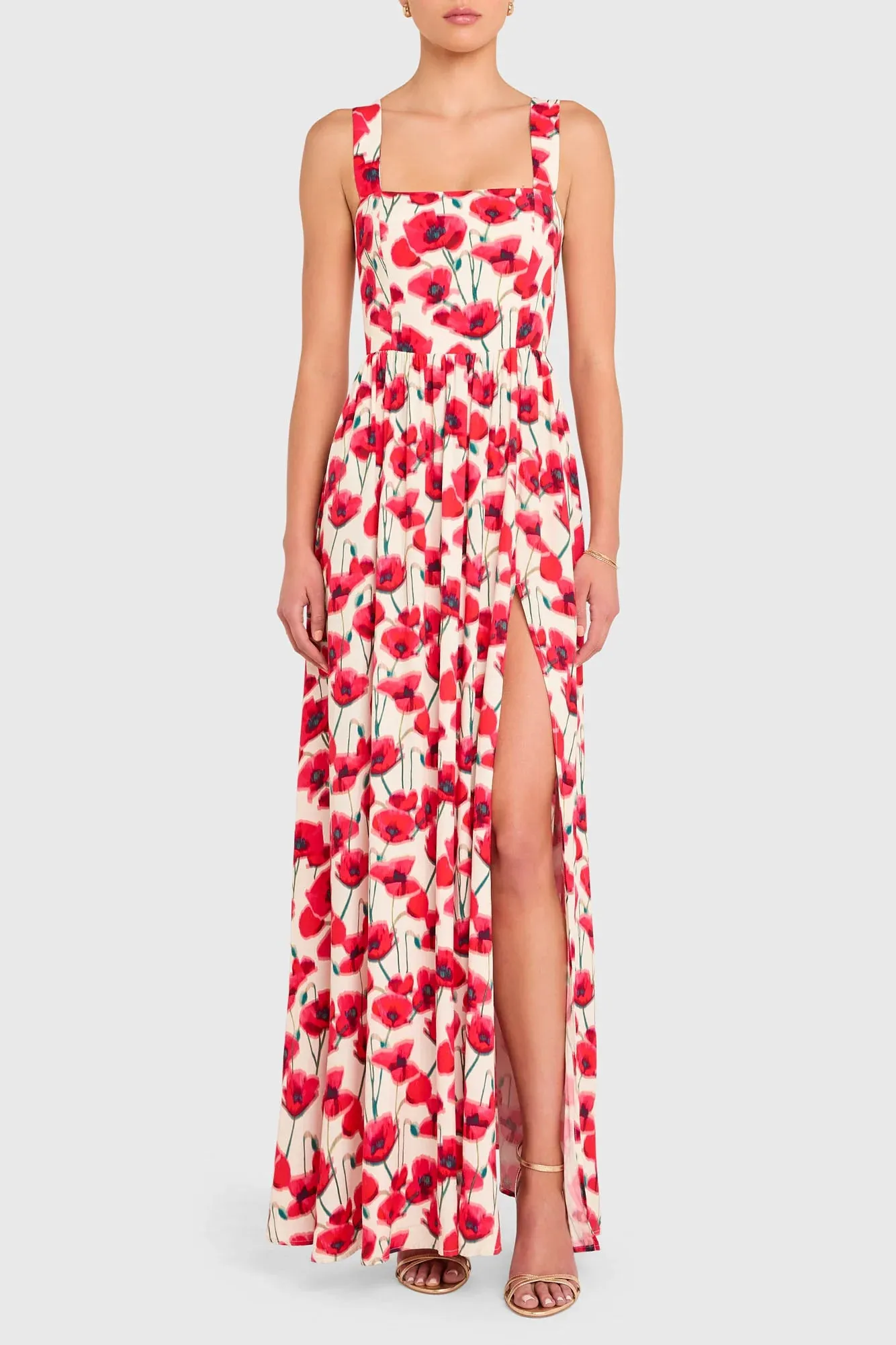 Easy Wrap Abrasion-resistant Florence Maxi Dress in Poppy Field