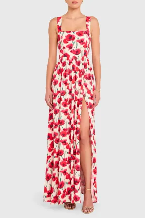 Soft Textile Florence Maxi Dress in Poppy Field Easy Wrap Abrasion-resistant Florence Maxi Dress in Poppy Field