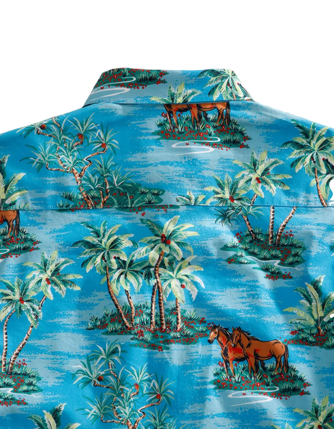 Festival Fashion Tin Haul Mens Vintage Hawaiian Blue 100% Cotton L/S Shirt