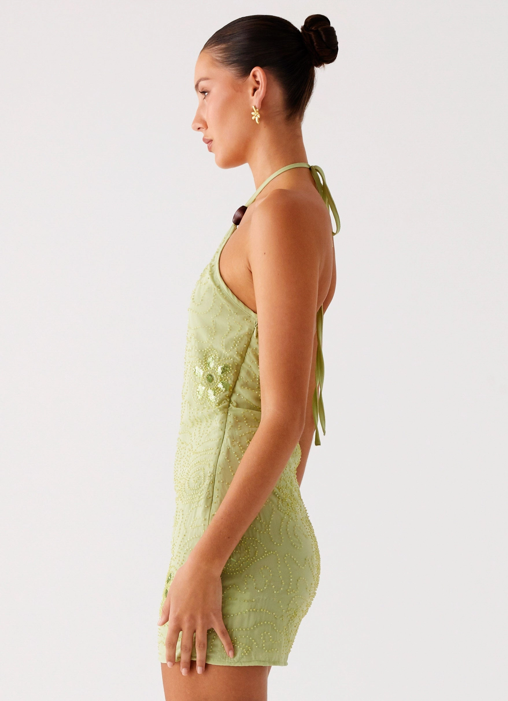 Love Soft Kiara Beaded Mini Dress - Mint
