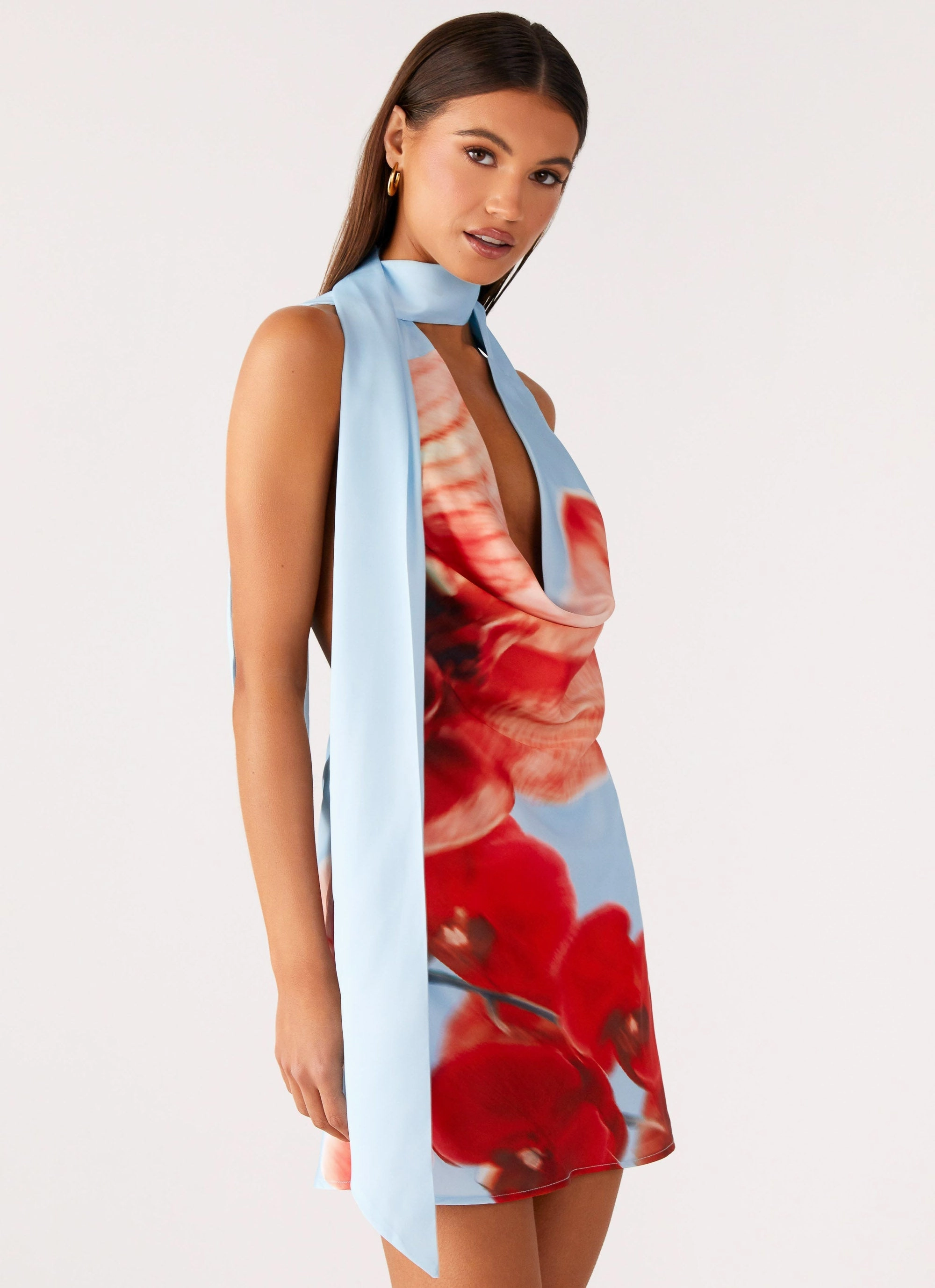 Hot Now Air Comfort Heidi Mini Dress - Turquoise Bloom