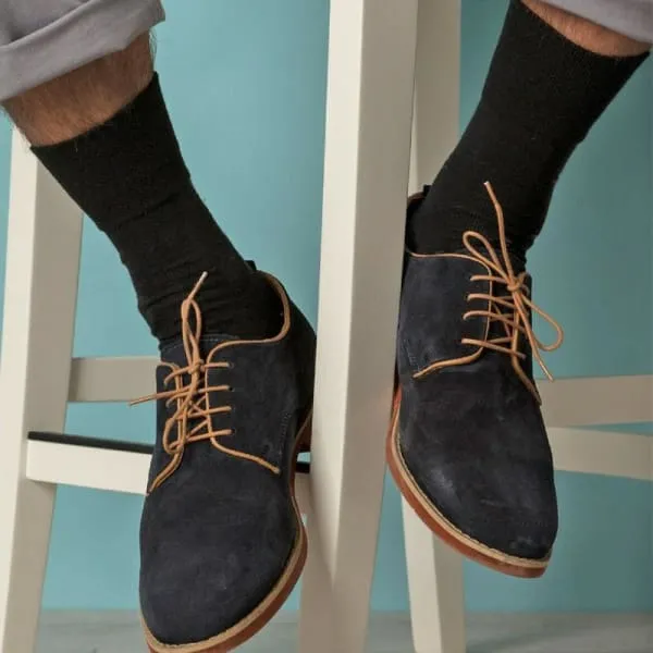 Solid Black Non Binding Socks for Men