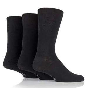 Solid Black Non Binding Socks for Men