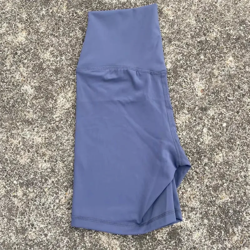 Solid Color Tight Athletic Women's High Waist Yoga Shorts