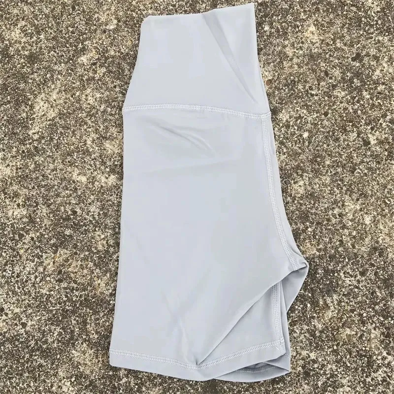 Solid Color Tight Athletic Women's High Waist Yoga Shorts