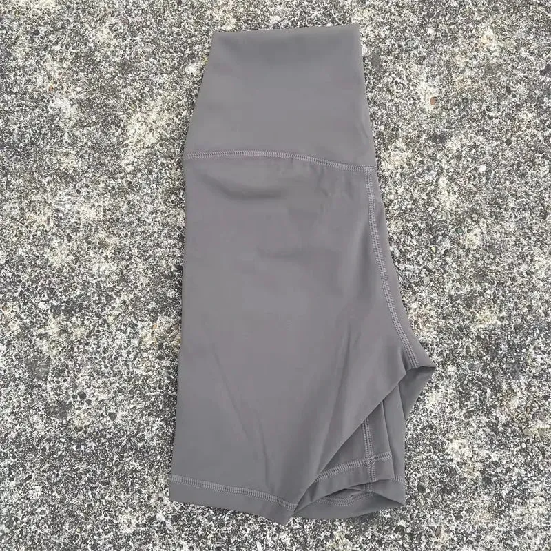 Solid Color Tight Athletic Women's High Waist Yoga Shorts
