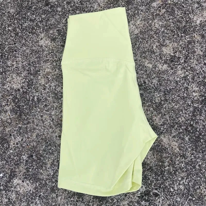 Solid Color Tight Athletic Women's High Waist Yoga Shorts
