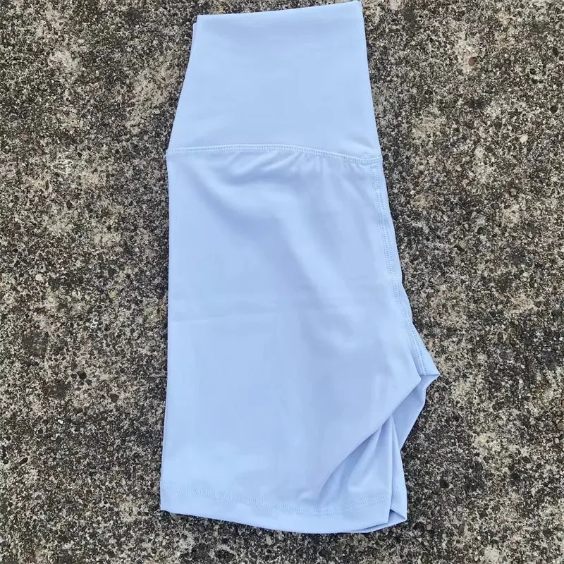 Solid Color Tight Athletic Women's High Waist Yoga Shorts