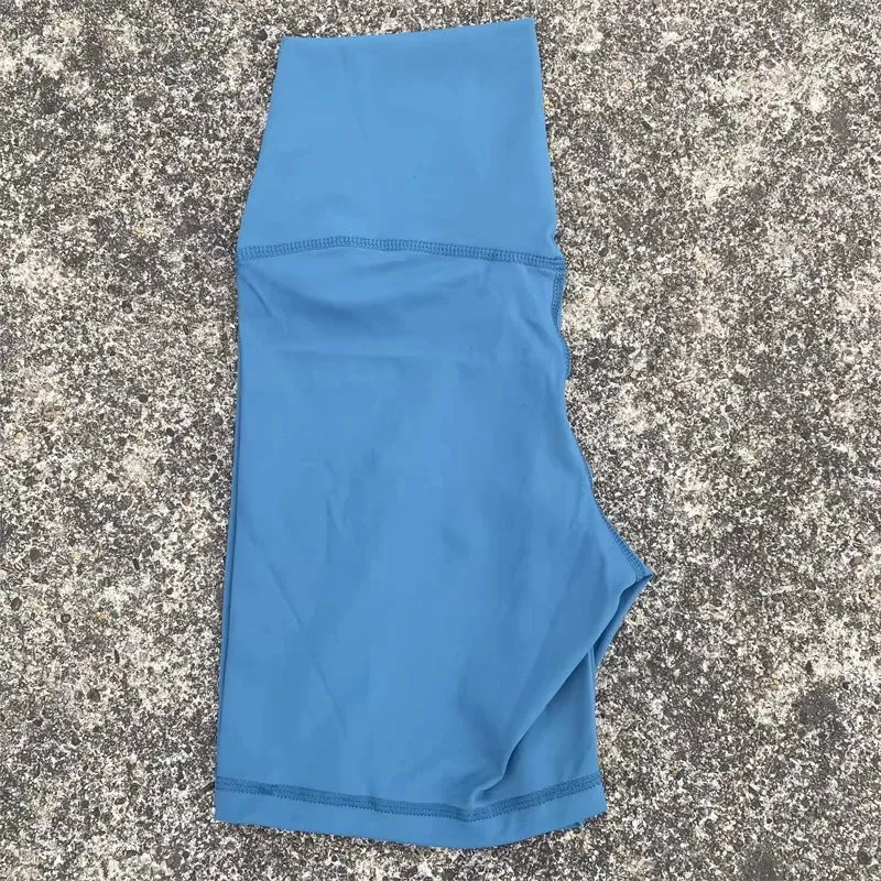 Solid Color Tight Athletic Women's High Waist Yoga Shorts