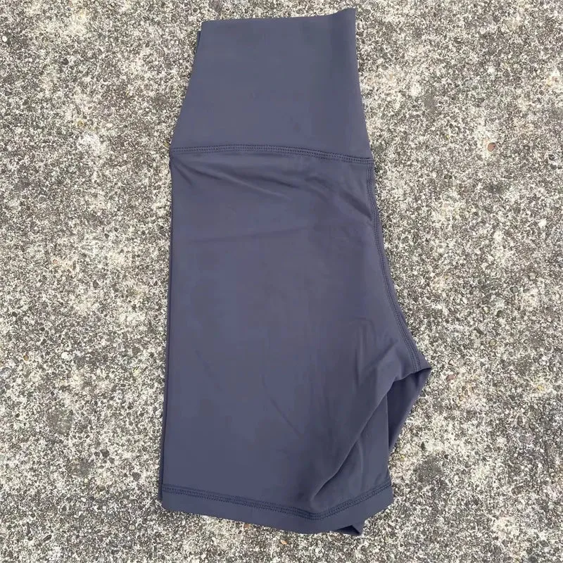 Solid Color Tight Athletic Women's High Waist Yoga Shorts