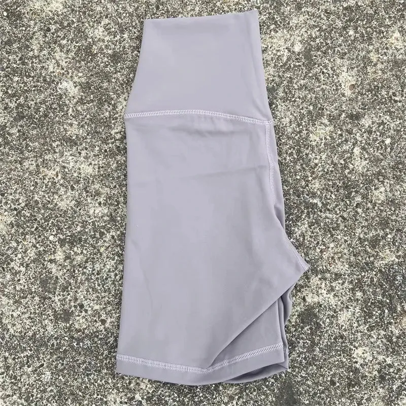 Solid Color Tight Athletic Women's High Waist Yoga Shorts