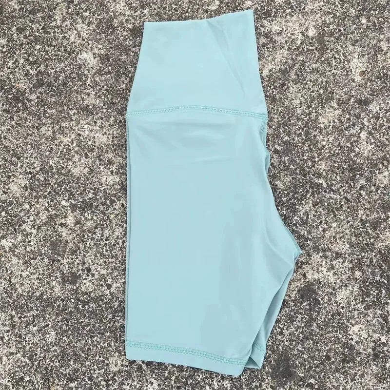 Solid Color Tight Athletic Women's High Waist Yoga Shorts