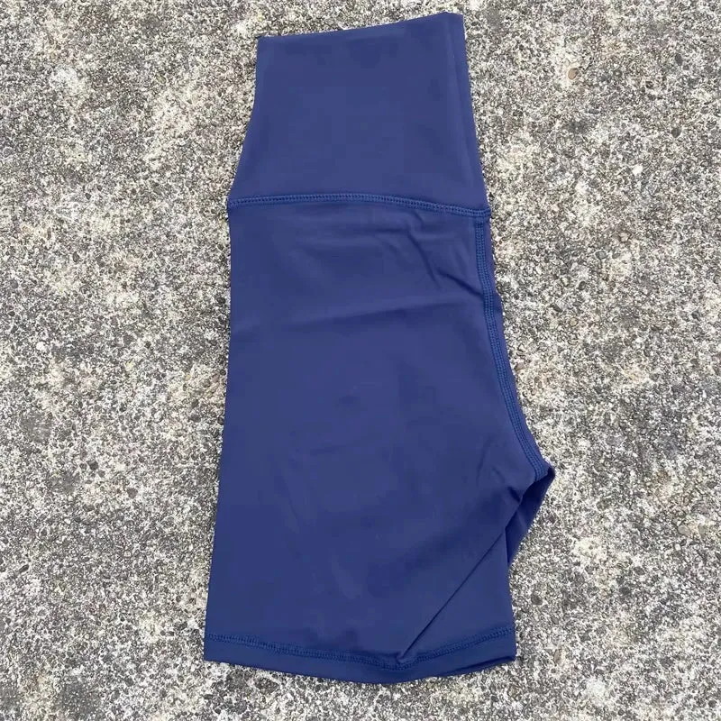 Solid Color Tight Athletic Women's High Waist Yoga Shorts