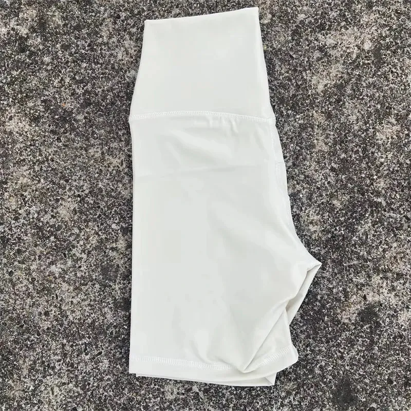 Solid Color Tight Athletic Women's High Waist Yoga Shorts